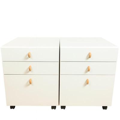 Z523 Pair of Vintage IKEA 3 Drawer Filing Stands