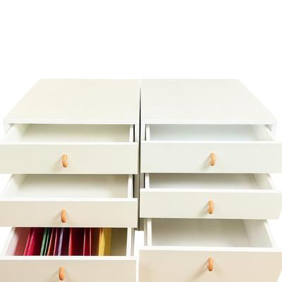 Z523 Pair of Vintage IKEA 3 Drawer Filing Stands