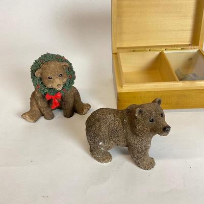 Z535 Vintage Bear and Stag Decor with REUGE Music Box Edelweiss