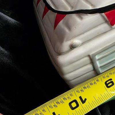 Vintage World Market Ceramic Camper Cookie Jar Canister | White & Green RV Design w/ Red Awning Flags | Hand-Painted Retro Trailer...