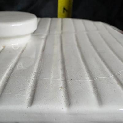 Vintage World Market Ceramic Camper Cookie Jar Canister | White & Green RV Design w/ Red Awning Flags | Hand-Painted Retro Trailer...