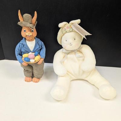 Bunnies By The Bay Plush & Resin Easter Rabbit