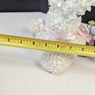 Vintage Styrofoam Covered Paper Flower Bunny Rabbits