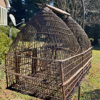 O554 Antique French Double Dome Joining Birdcage