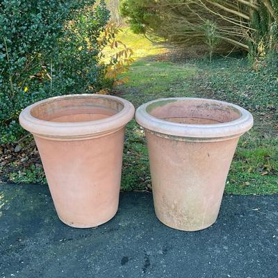 O562 Pair of Large Plastic Camelie Planters