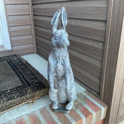 O581 Large Cast Concrete Jack Rabbit Garden Statue