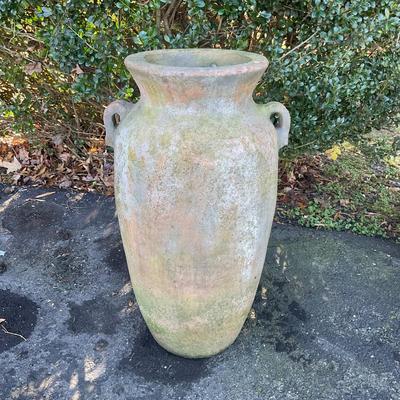 O563 Large Terra Cotta Double Handle Olive Jar