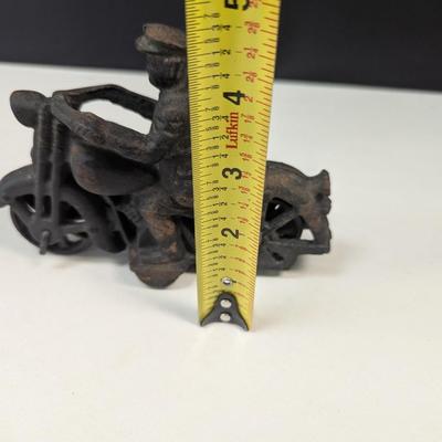 Vintage Cast Iron Police Rider On Motorcycle Toy Harley Style Moving Wheels