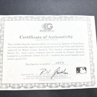 Yogi Berra Authentic Autographed Figurine