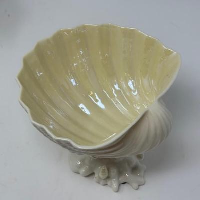 BELLEEK CARDIUM SHELL COMPOTE DISH VASE