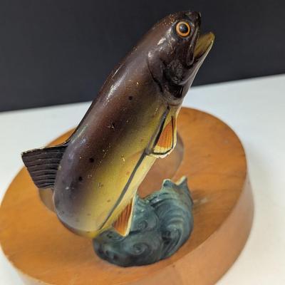 1940's Vintage Trout With Cast Iron Cigar Ashtray