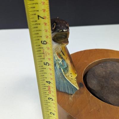 1940's Vintage Trout With Cast Iron Cigar Ashtray