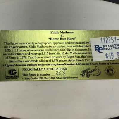 Eddie Mathew’s Authentic Autograph Figurine