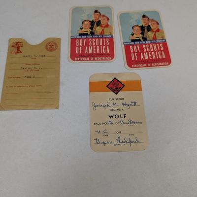 Cub Scout Ceremonies - The Boy Scouts Under Sealed Orders Book 1916 & Membership Cards 1956/1958
