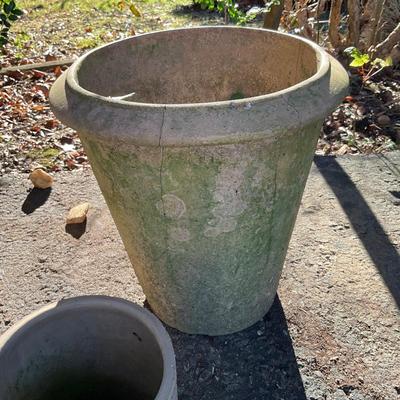 O568 Set of Three Gray Terracotta Flower Pots