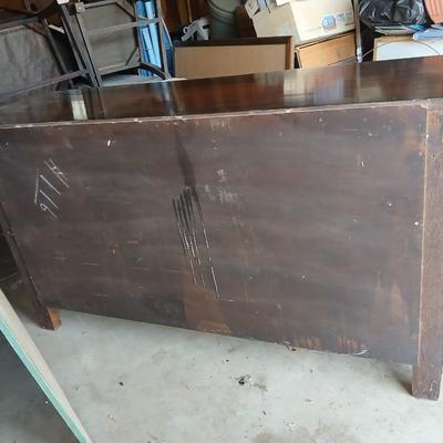 Antique oak Gothic Revival sideboard or buffet, likely English or Dutch, from the early 20th century