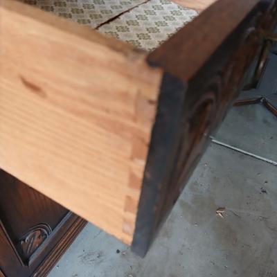 Antique oak Gothic Revival sideboard or buffet, likely English or Dutch, from the early 20th century