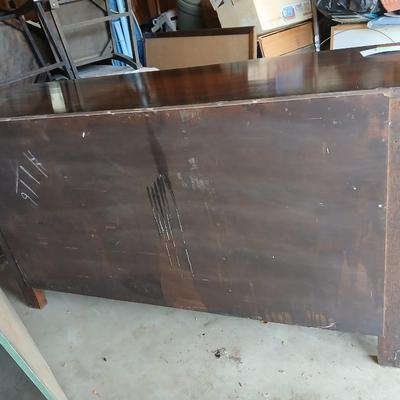 Antique oak Gothic Revival sideboard or buffet, likely English or Dutch, from the early 20th century