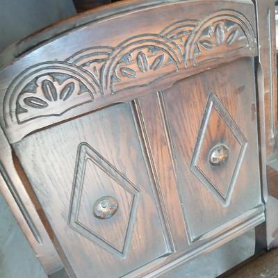 Antique dining room table with six matching chairs well over 100 years old!