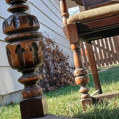 Antique dining room table with six matching chairs well over 100 years old!