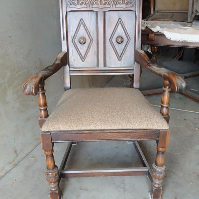 Antique dining room table with six matching chairs well over 100 years old!