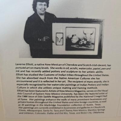 Laverne Elliott framed artwork with arrowhead and pottery - Dreamcatcher s- hand carved & painted candle sconces and a leanin'...