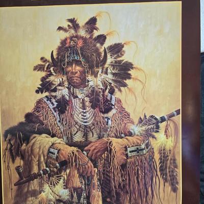 Laverne Elliott framed artwork with arrowhead and pottery - Dreamcatcher s- hand carved & painted candle sconces and a leanin'...