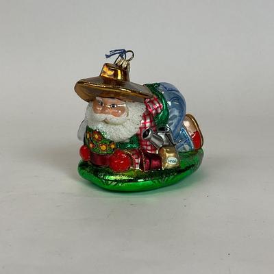 Z586 Christopher Radko Glass Gardener Santa Ornament
