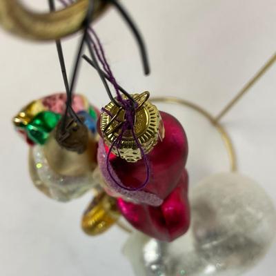 Z589 Set of Three Christborn Santa Ornament and Glass Polar Bear Clip, Old World Santa