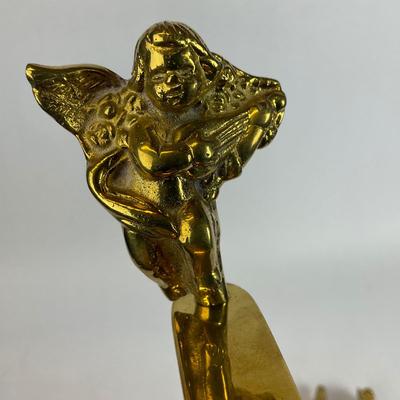 Z597 Set of Six Brass Christmas Mantle Stocking Holders