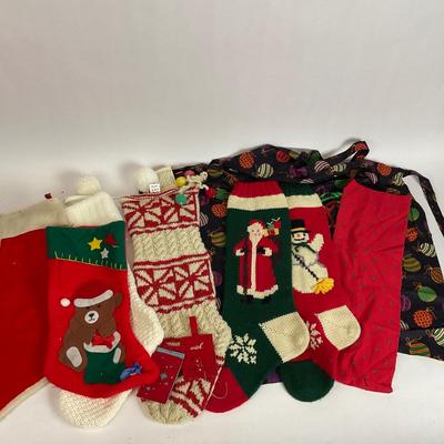 Z700 Large Lot of Christmas Stockings with Apron