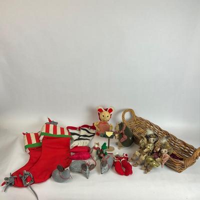 Z702 Mark Robert’s Mice Figures and Mouse Themed Christmas Decor Lot