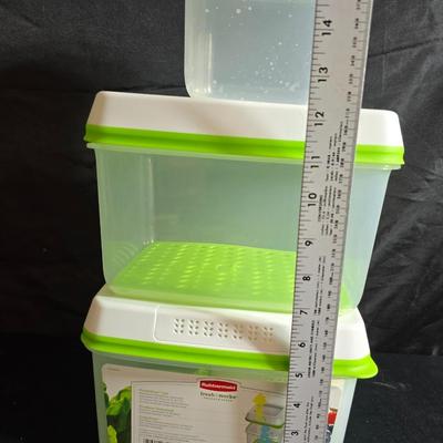 Cutting boards, Knives and nice plastic rubbermaid fresh works food storage containers