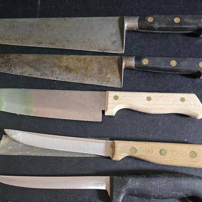 Cutting boards, Knives and nice plastic rubbermaid fresh works food storage containers