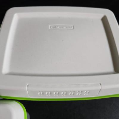 Cutting boards, Knives and nice plastic rubbermaid fresh works food storage containers