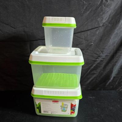 Cutting boards, Knives and nice plastic rubbermaid fresh works food storage containers