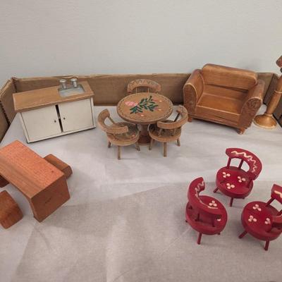 Vintage Dollhouse Wooden Furniture #1