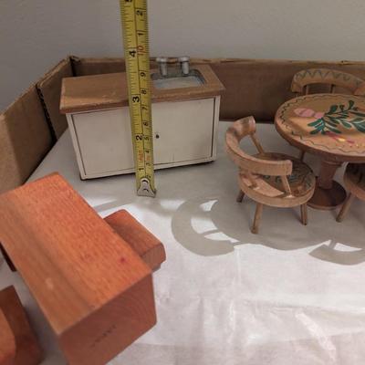 Vintage Dollhouse Wooden Furniture #1