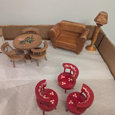 Vintage Dollhouse Wooden Furniture #1