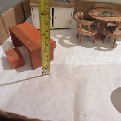 Vintage Dollhouse Wooden Furniture #1