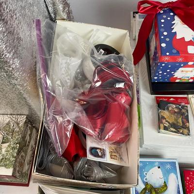 Z708 Assortment of Christmas Wrapping Paper , Boxes and Gift Tags