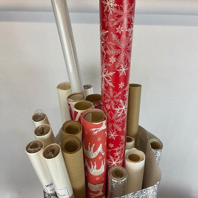 Z708 Assortment of Christmas Wrapping Paper , Boxes and Gift Tags