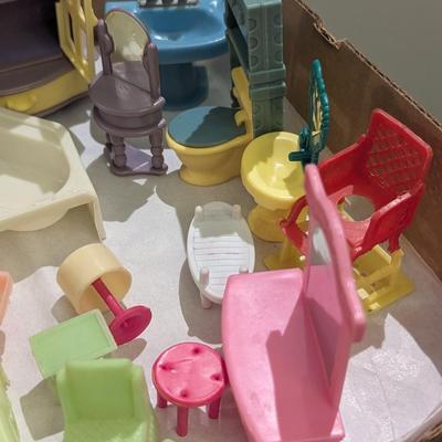 Vintage Wood & Plastic Dollhouse Furniture #3