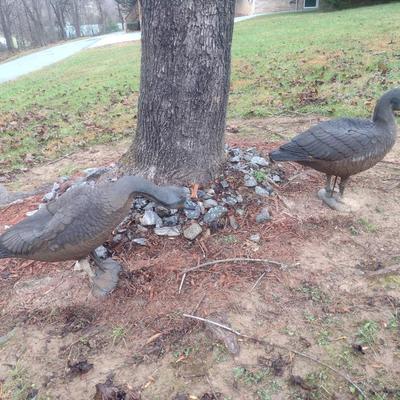 Pair of Lawn Geese Rubber Resin