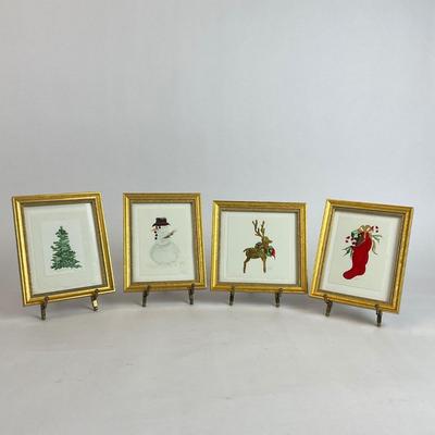 Z712 Set of Four Original Christmas Watercolors by Sandra McCormick