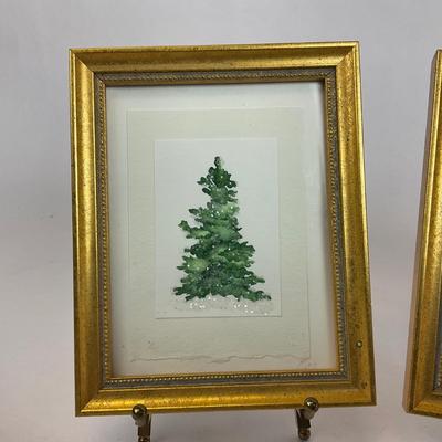 Z712 Set of Four Original Christmas Watercolors by Sandra McCormick