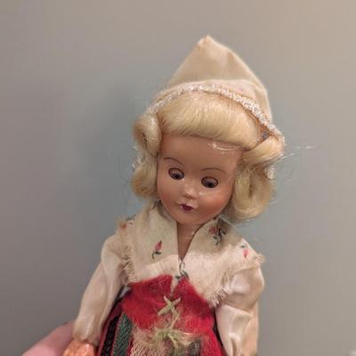 Vintage Doll w/ Crocheted Dress & Formal Dress - Vintage Sweden Doll - Eyes Open & Close