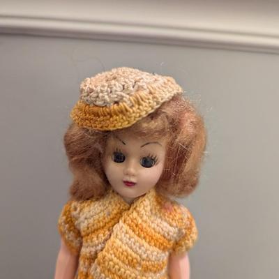 Vintage Doll w/ Crocheted Dress & Formal Dress - Vintage Sweden Doll - Eyes Open & Close