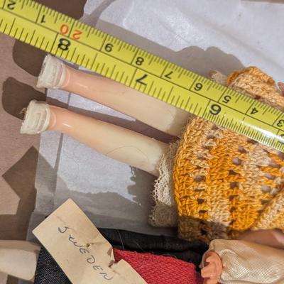 Vintage Doll w/ Crocheted Dress & Formal Dress - Vintage Sweden Doll - Eyes Open & Close