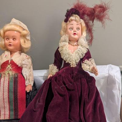 Vintage Doll w/ Crocheted Dress & Formal Dress - Vintage Sweden Doll - Eyes Open & Close